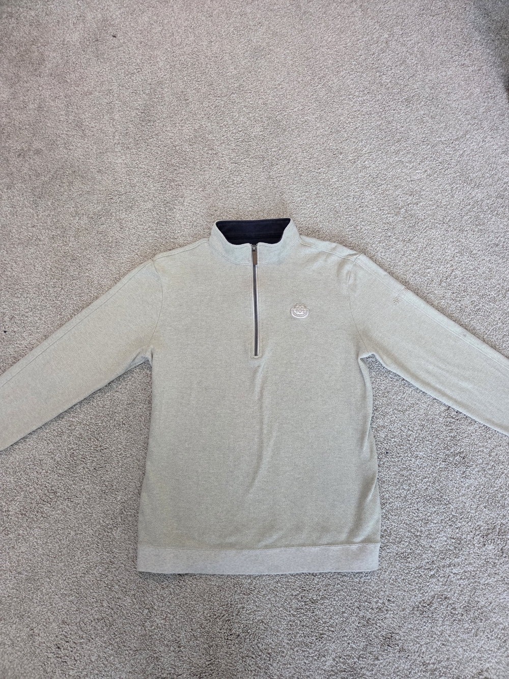 Straight Down Men's Quarter-Zip Pullover Sweater - Light Gray